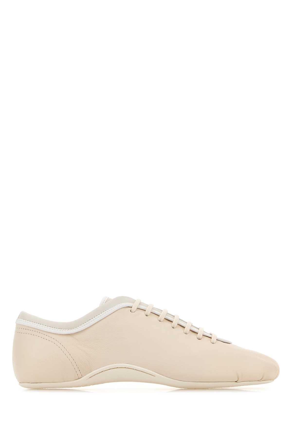 Dries Van Noten Leather Low-Top Sneaker — Beige