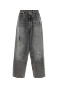 Balenciaga Distressed Cotton Jeans — Gray