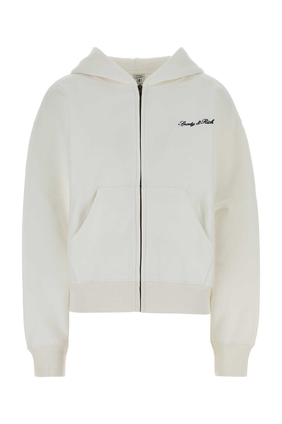 Sporty & Rich Logo Hoodie — White