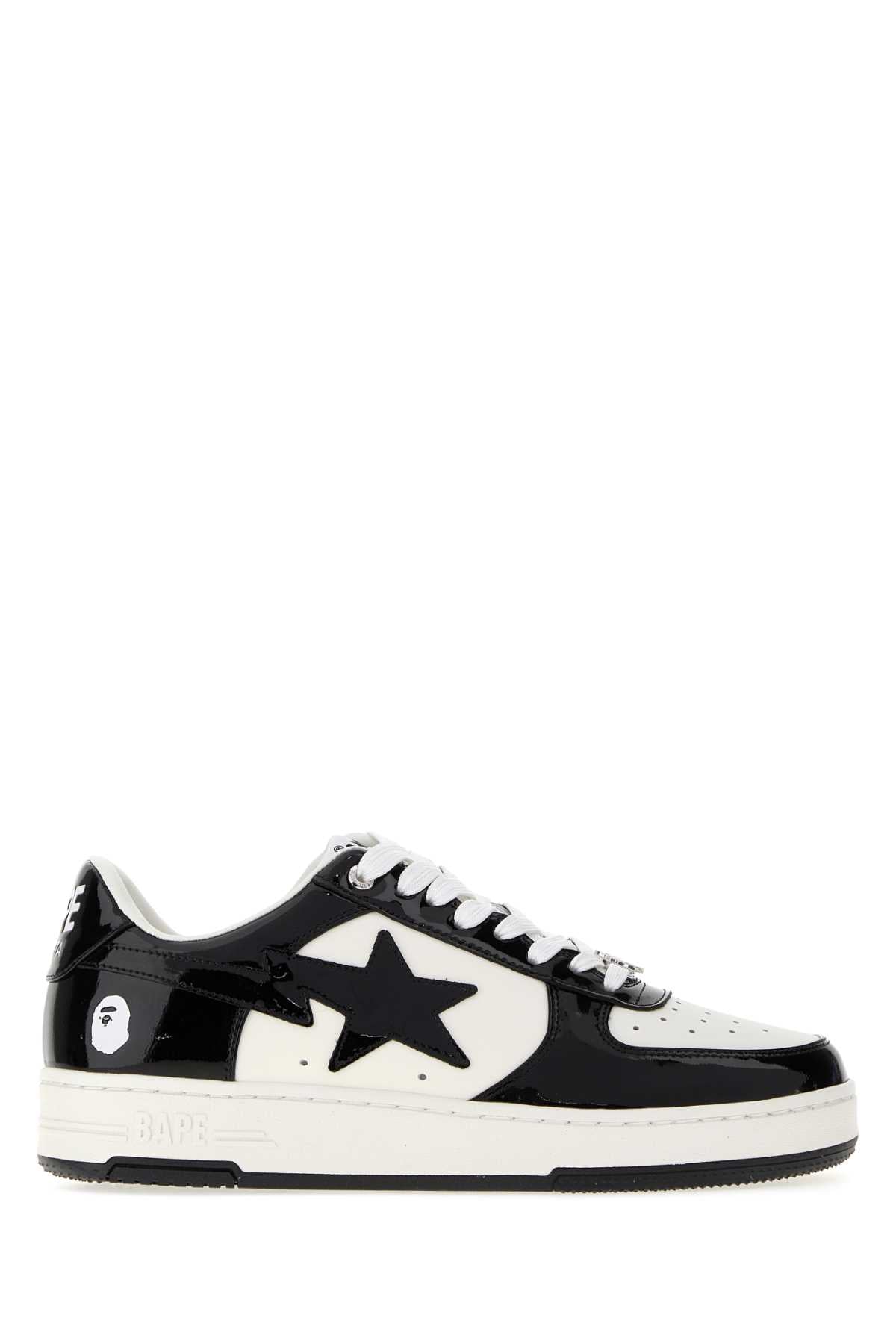 Bape Colour-Block Leather Sneaker — Black