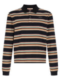 Marni Striped Cotton Polo Shirt — Black
