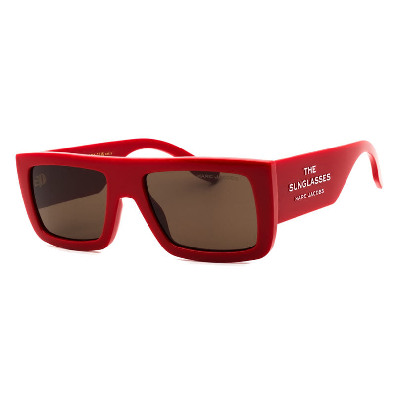 Marc Jacobs Rectangle Full Rim Sunglasses — Red