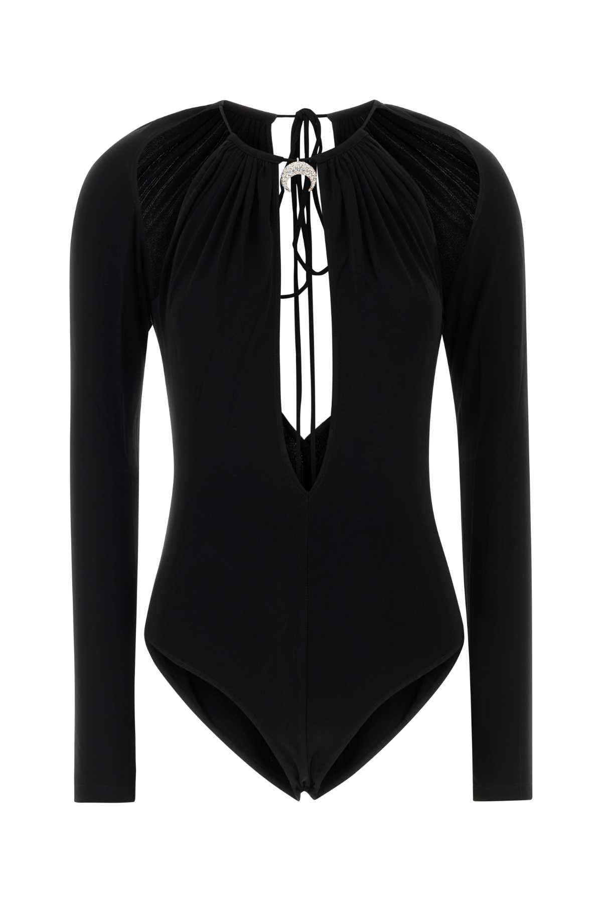 Marine Serre Cutout Back Bodysuit — Black