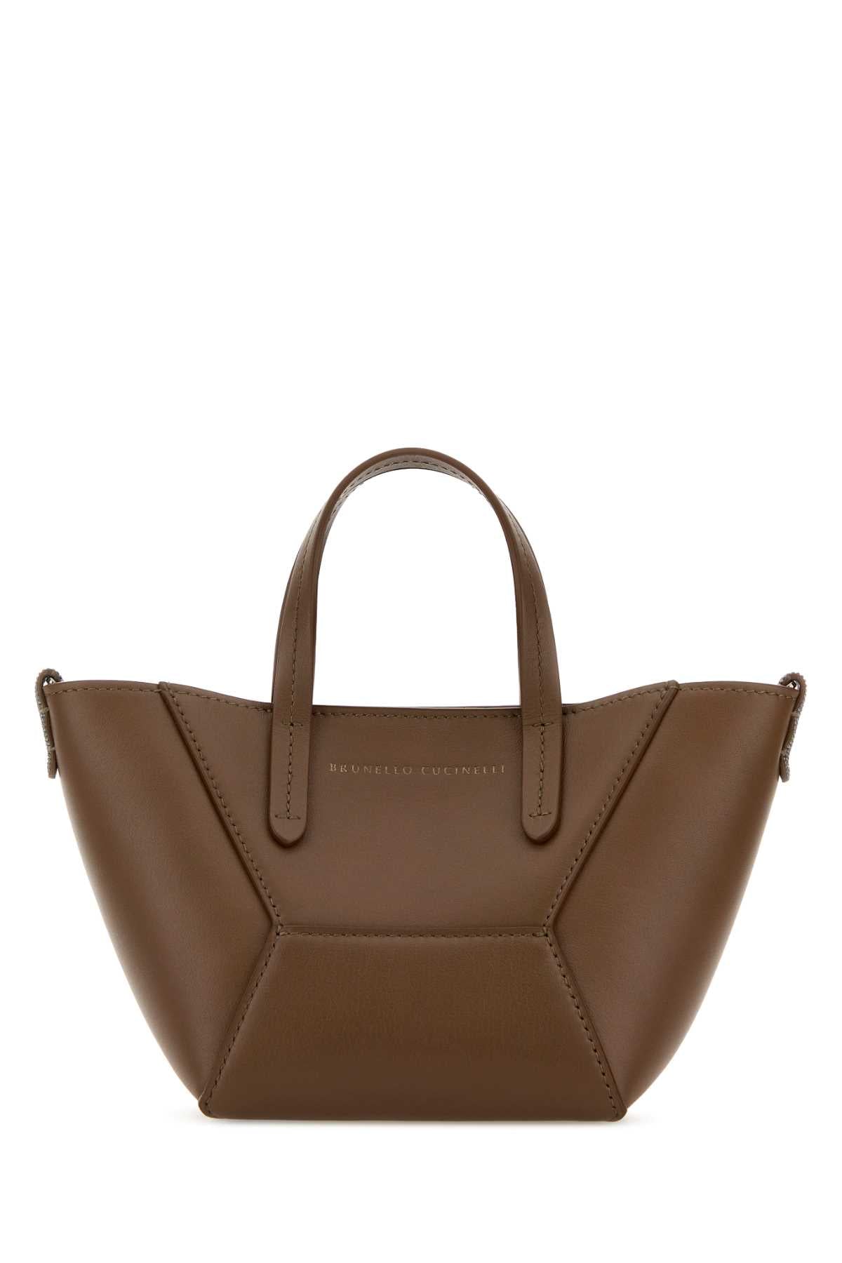 Brunello Cucinelli Leather Tote Tote Bag — Brown