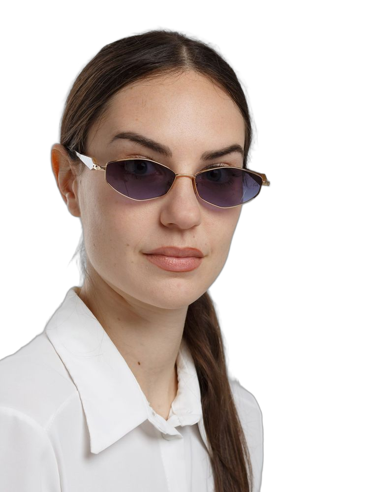 Ana Hickmann AH3353 Oval Metal Sunglasses — Gold