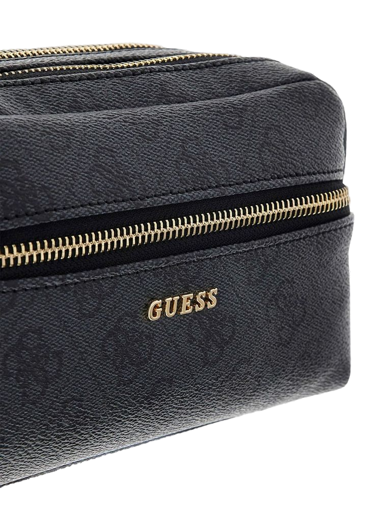 Guess Double-Zip Polyurethane Wallet — Gray