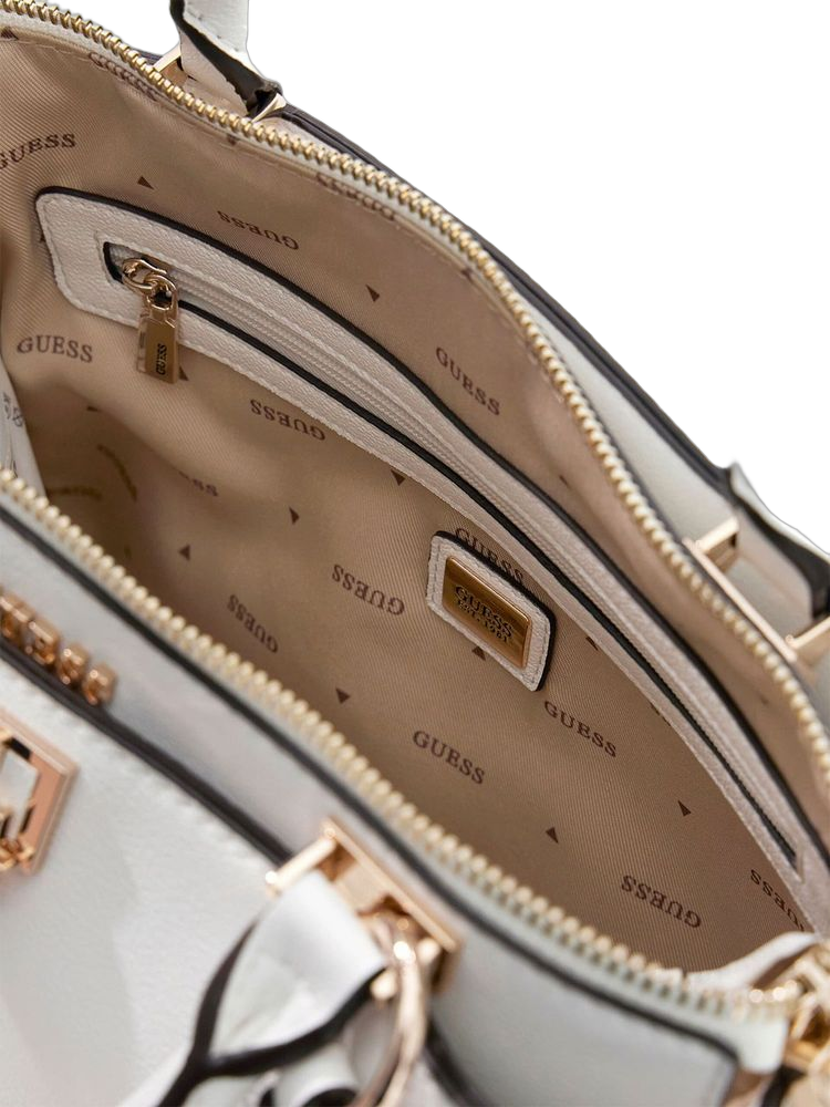 Guess Bianca Girlfriend Satchel Bag — White
