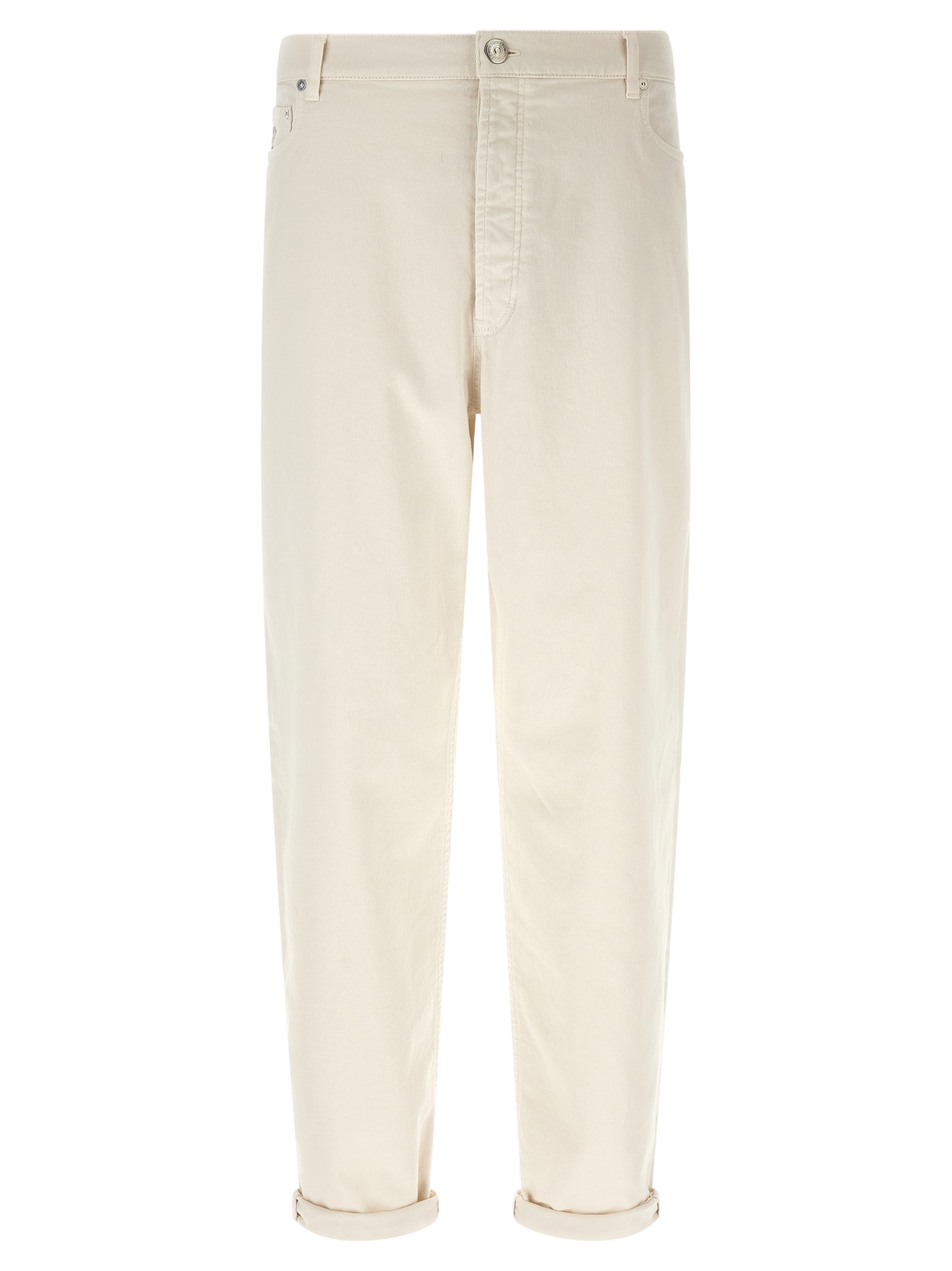 Brunello Cucinelli Cotton Canvas Jeans — Beige