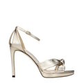 Jimmy Choo Metallic Leather Platform Sandal — Gold