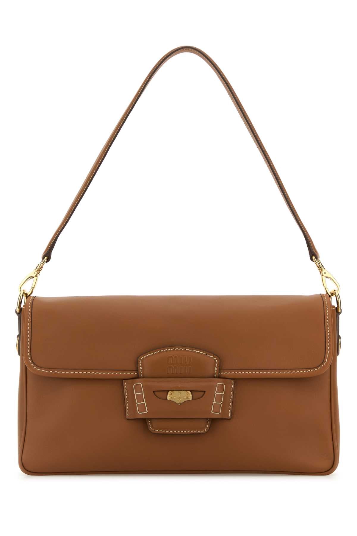 Miu Miu Penny Shoulder Bag — Brown