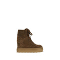 Casadei Suede Platform Wedge Boot — Brown