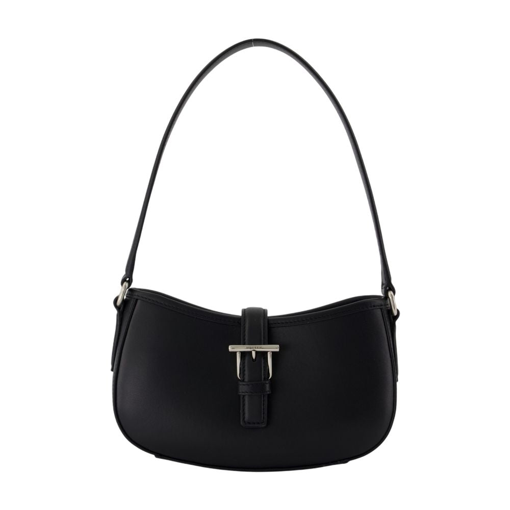 Alexander McQueen Calfskin Leather Shoulder Bag — Black
