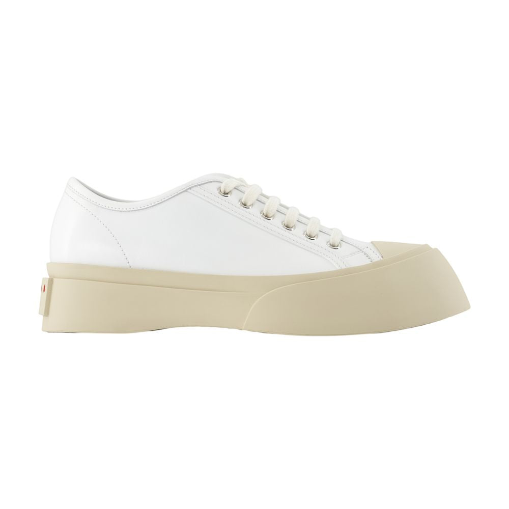 Marni Leather Platform Sneaker — White