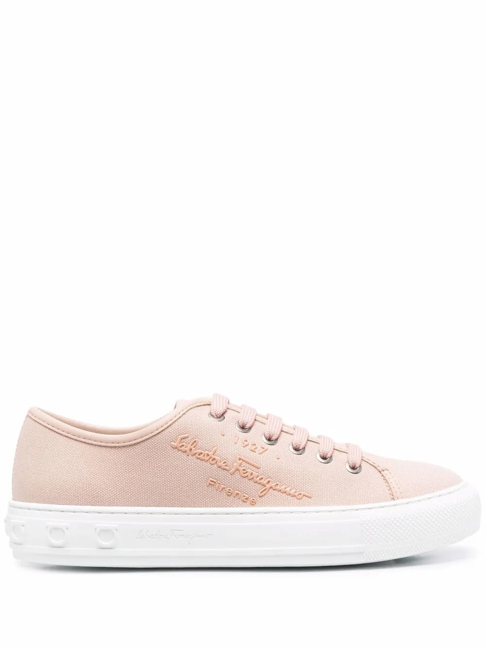 Ferragamo Devin Parker Low-Top Sneaker — Pink