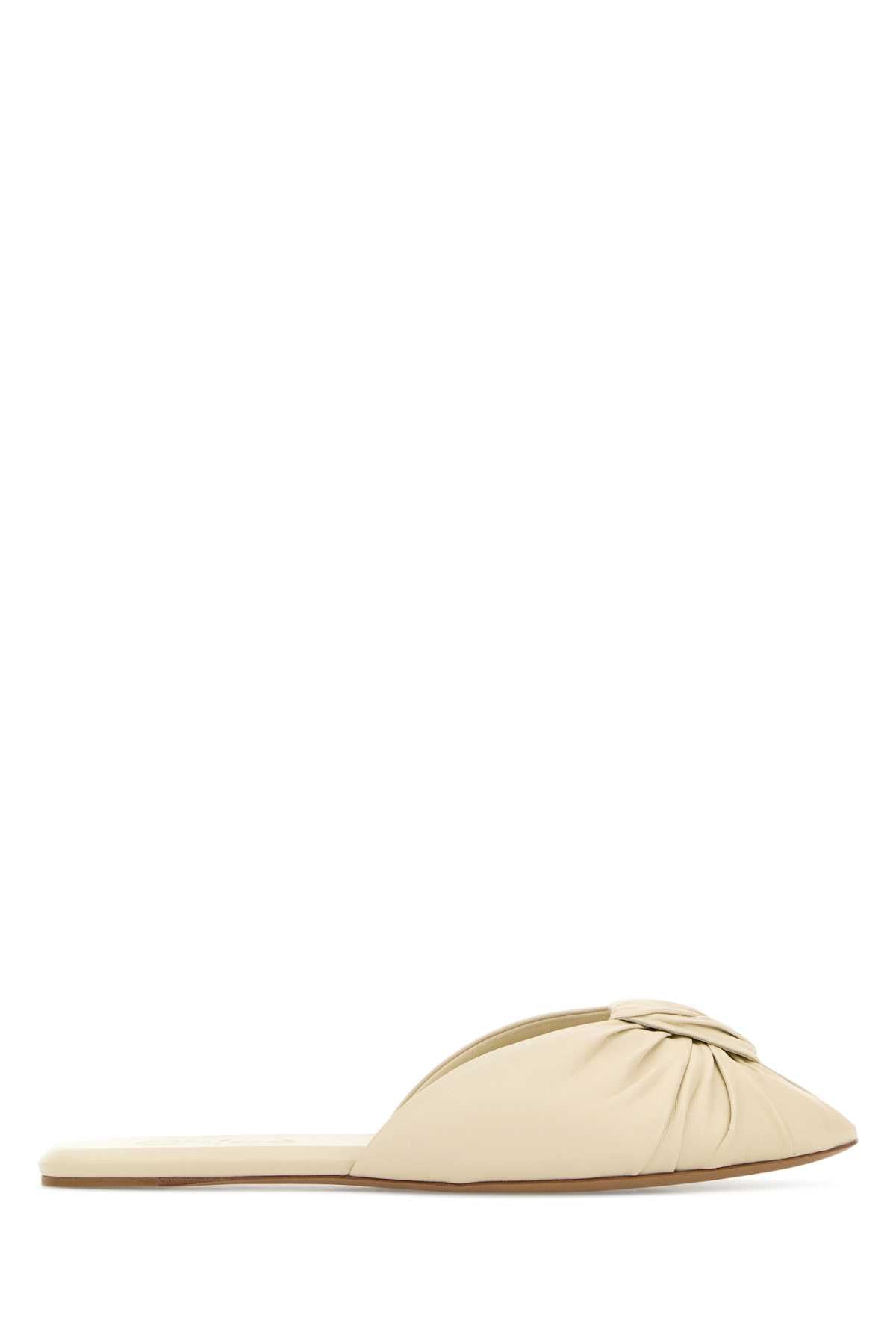 Chloé Twisted Lamb Leather Mule — Beige
