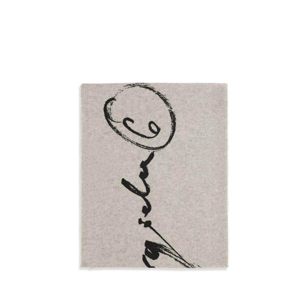 MM6 Maison Margiela Wool Signature Knit Scarf — Gray