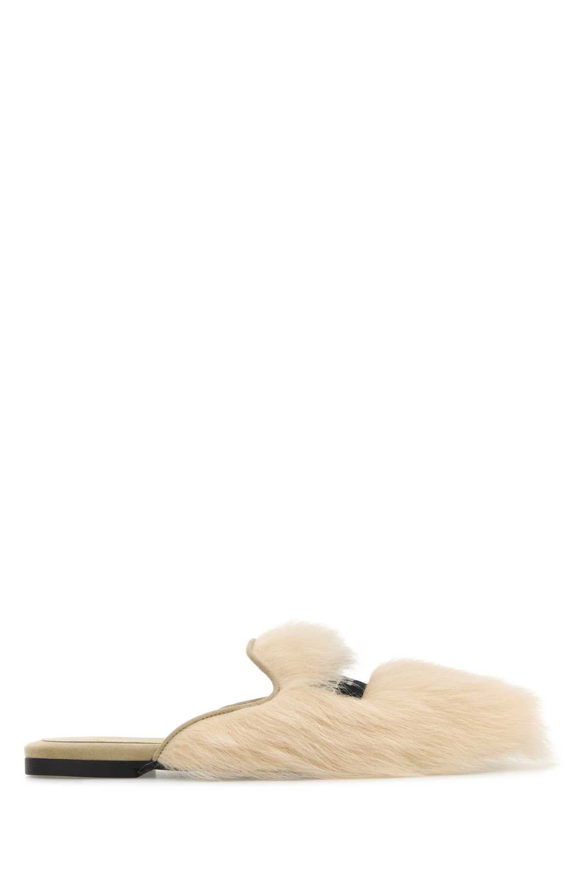 Zapatilla de piel de borrego Dolce & Gabbana - Beige
