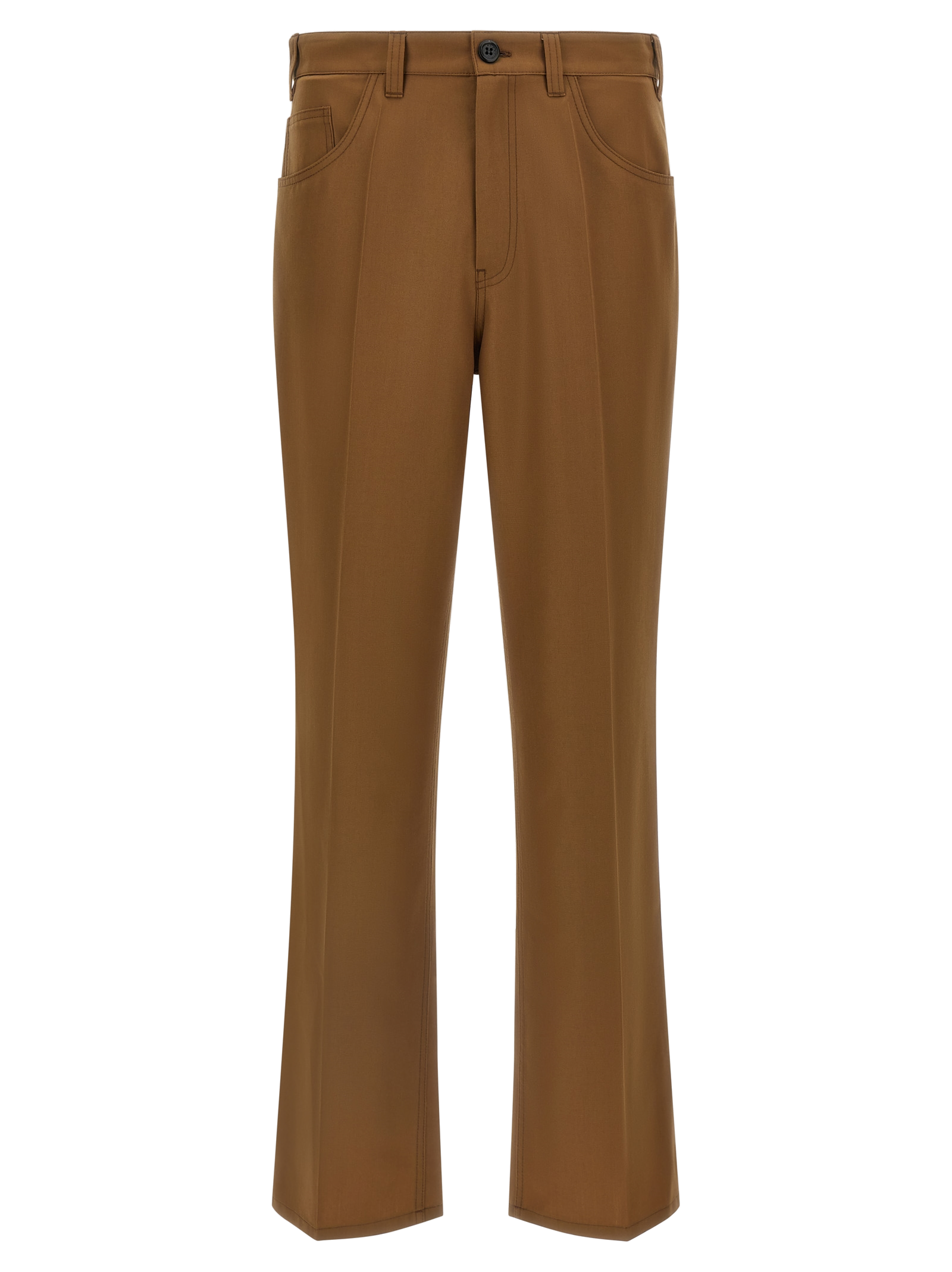 Marni Virgin Wool Trousers — Brown