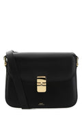 A.P.C. Gold-Clasp Leather Shoulder Bag — Black