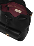Coccinelle Pebbled Leather Shoulder Bag — Black