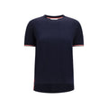 Thom Browne Merino Wool Blend with Striped Cuffs T-Shirt — Navy