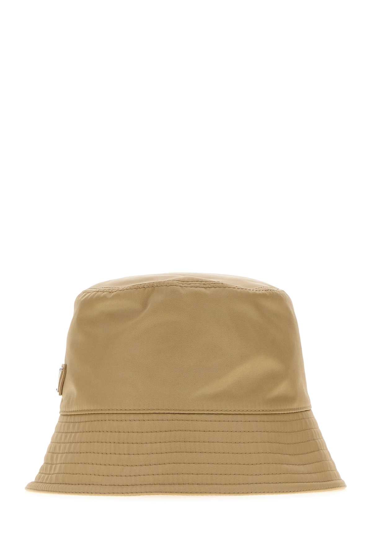 Prada CAPPELLI Nylon Bucket Hat — Beige