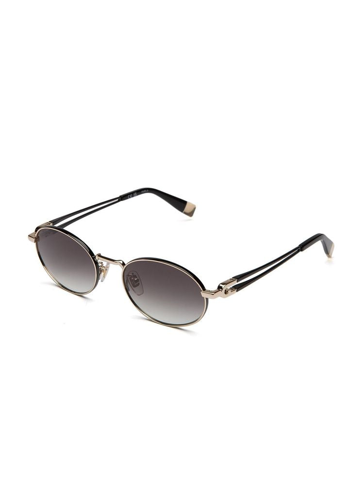 Furla SFUB30 Oval Metal Frame Sunglasses — Gold