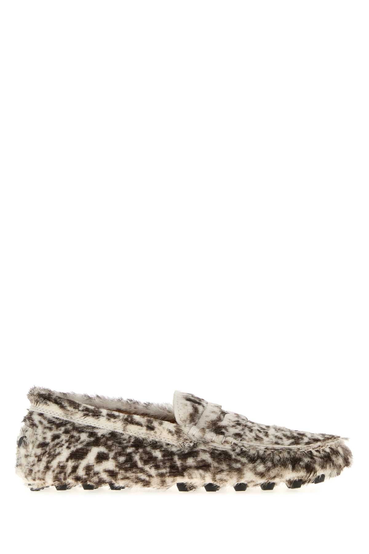 Tod's Leopard-Print Leather Moccasin — Brown