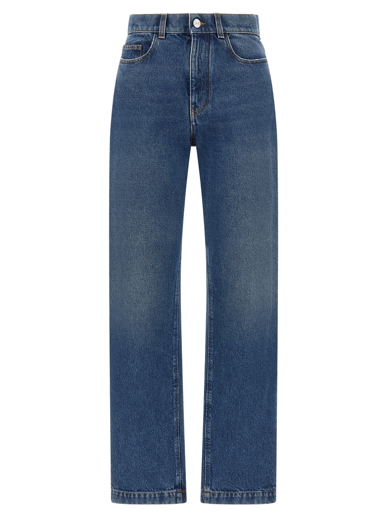 Marni Cotton Straight-Leg Jeans — Blue