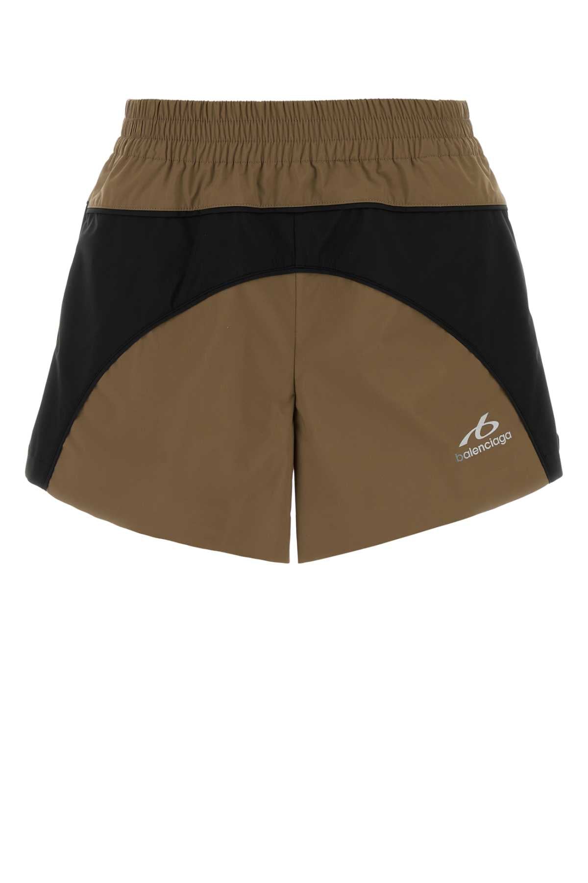 Balenciaga Tafeta Shorts — Camel