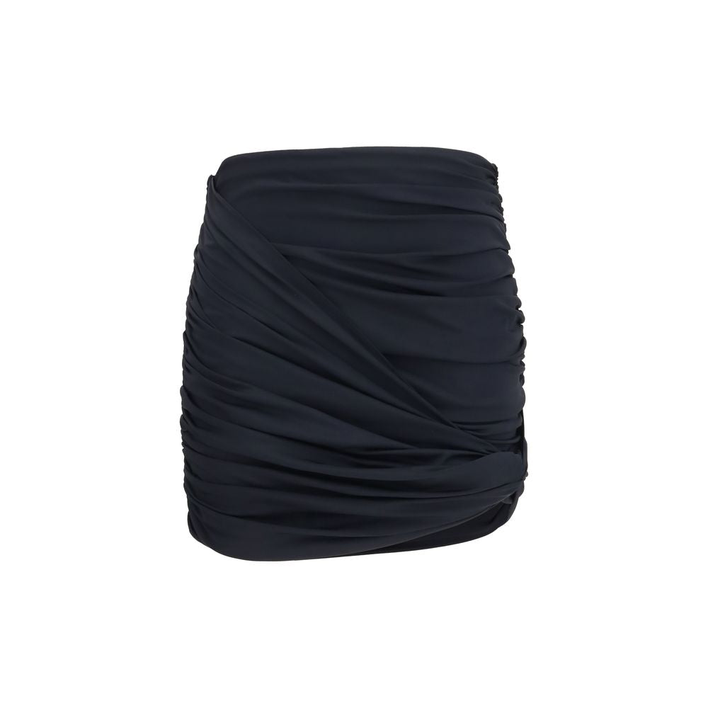 Magda Butrym Draped Polyamide Mini Skirt — Black