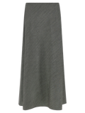 Alberta Ferretti Chevron-Textured Virgin Wool Blend Skirt — Gray