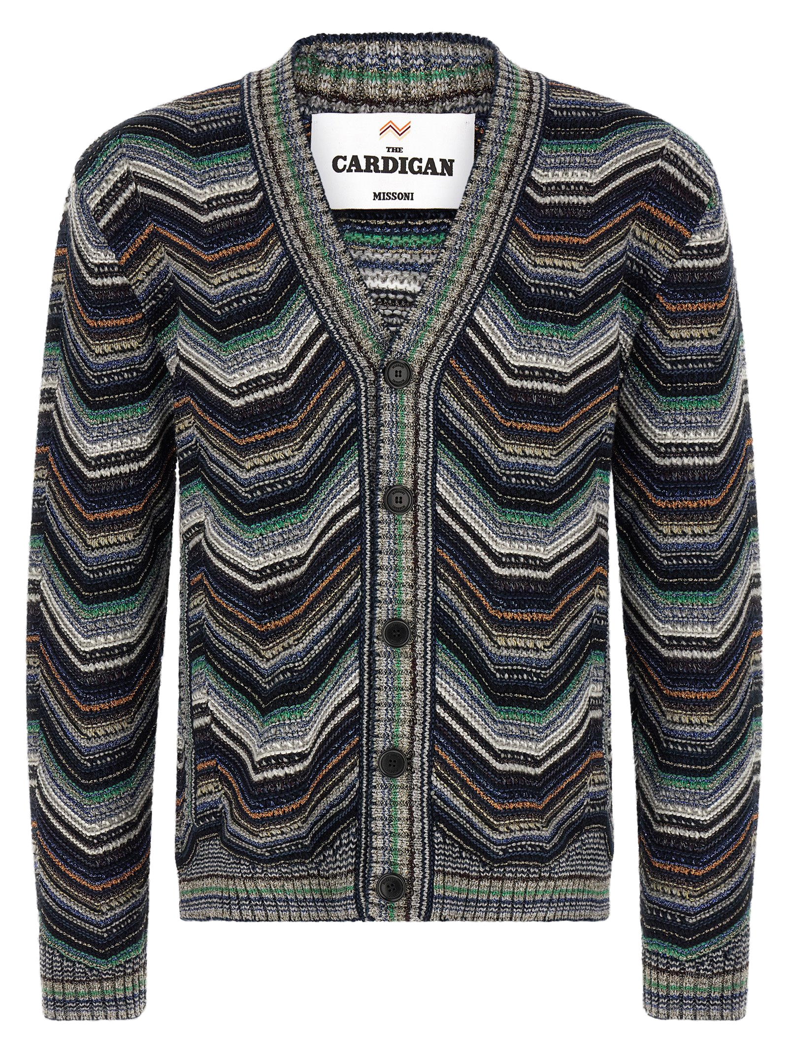 Missoni Zigzag Wool-Cotton Blend Cardigan — Multicolor