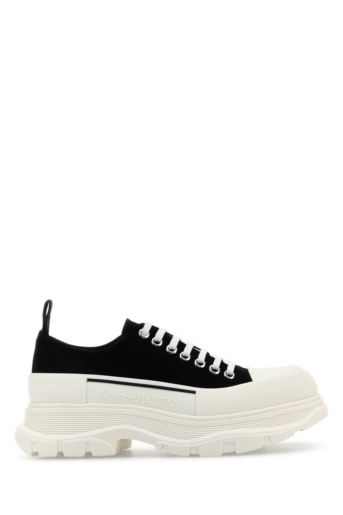 Alexander McQueen Chunky-Sole Canvas Sneaker — Black