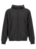 Gucci GG Jacquard Nylon Anorak Jacket — Black
