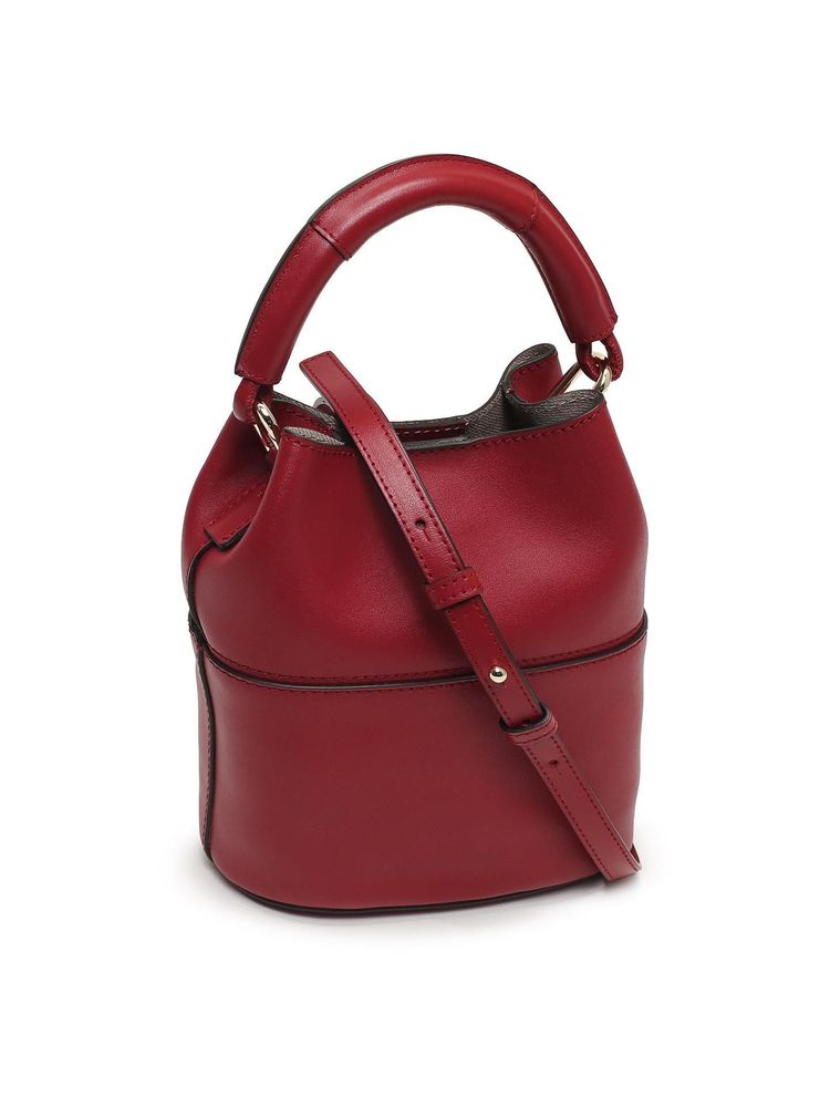 Furla Leather Bucket Bag — Red
