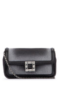 Roger Vivier Quilted Denim and Leather Shoulder Bag — Gray