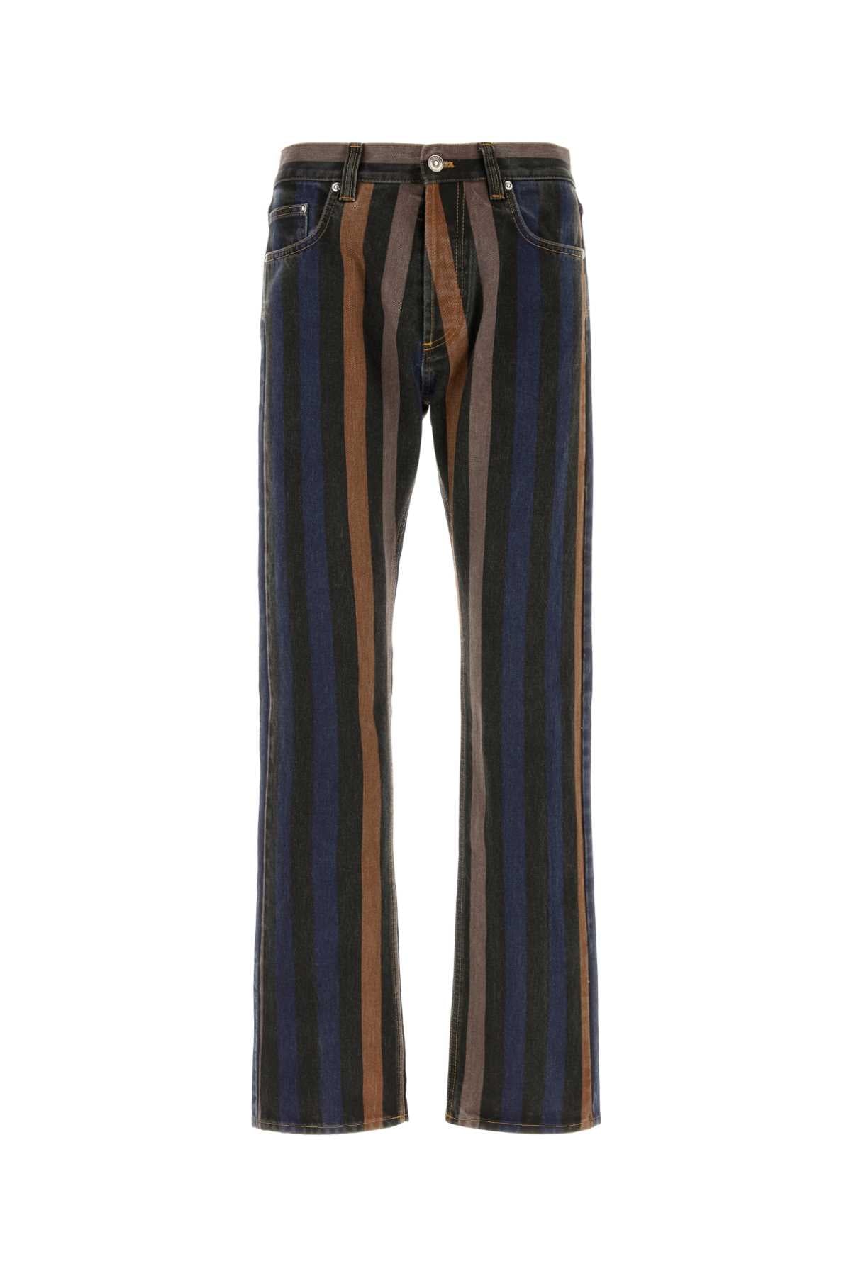 Versace Striped Cotton Jeans — Multicolor