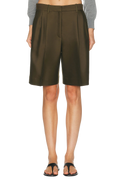 Khaite Auggie Bermuda Shorts — Green