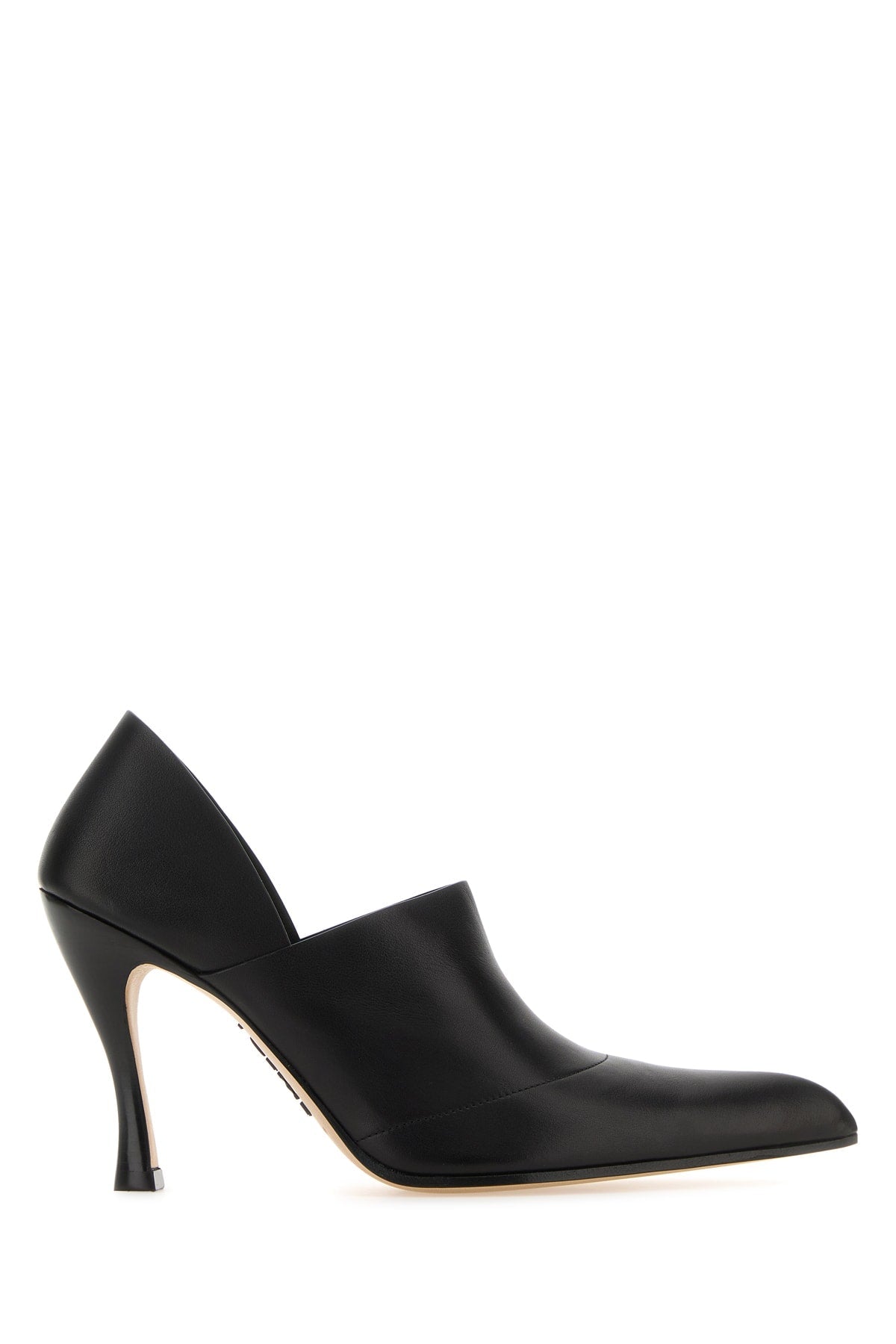 Loewe Pointed-Toe Leather Heel — Black