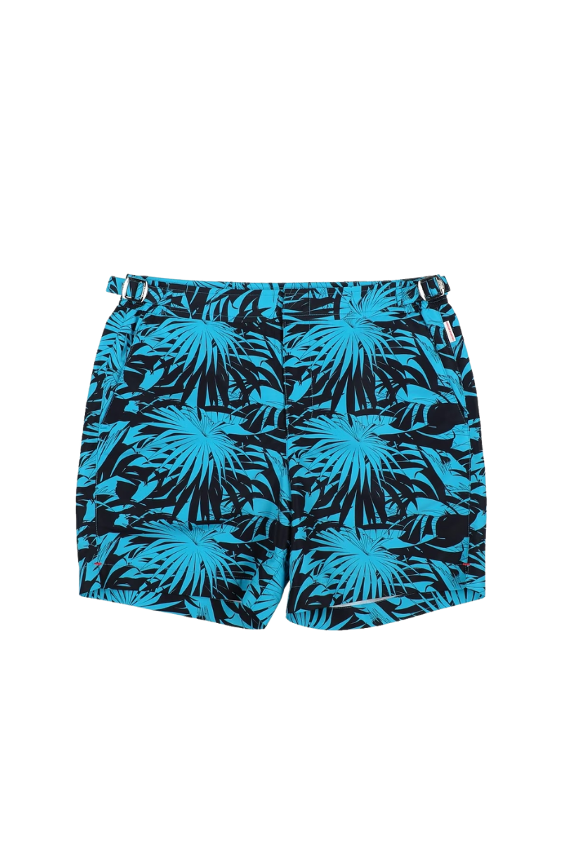 Orlebar Brown Tropical Palmetto Print Bermudas — Blue
