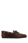 Miu Miu Calfskin Moccasin Loafer — Brown