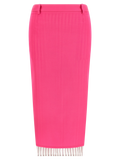 The Attico Virgin Wool Midi Skirt — Pink
