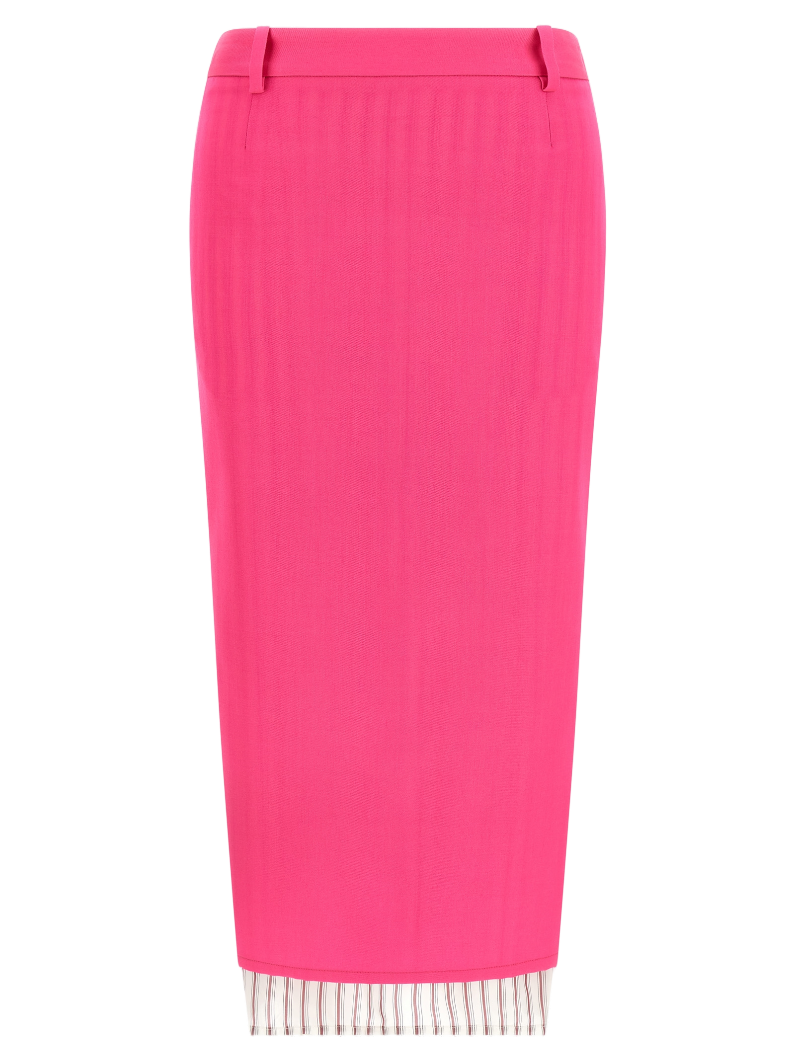 The Attico Virgin Wool Midi Skirt — Pink