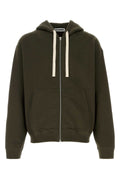 Jil Sander Zip-Up Cotton Hoodie — Olive