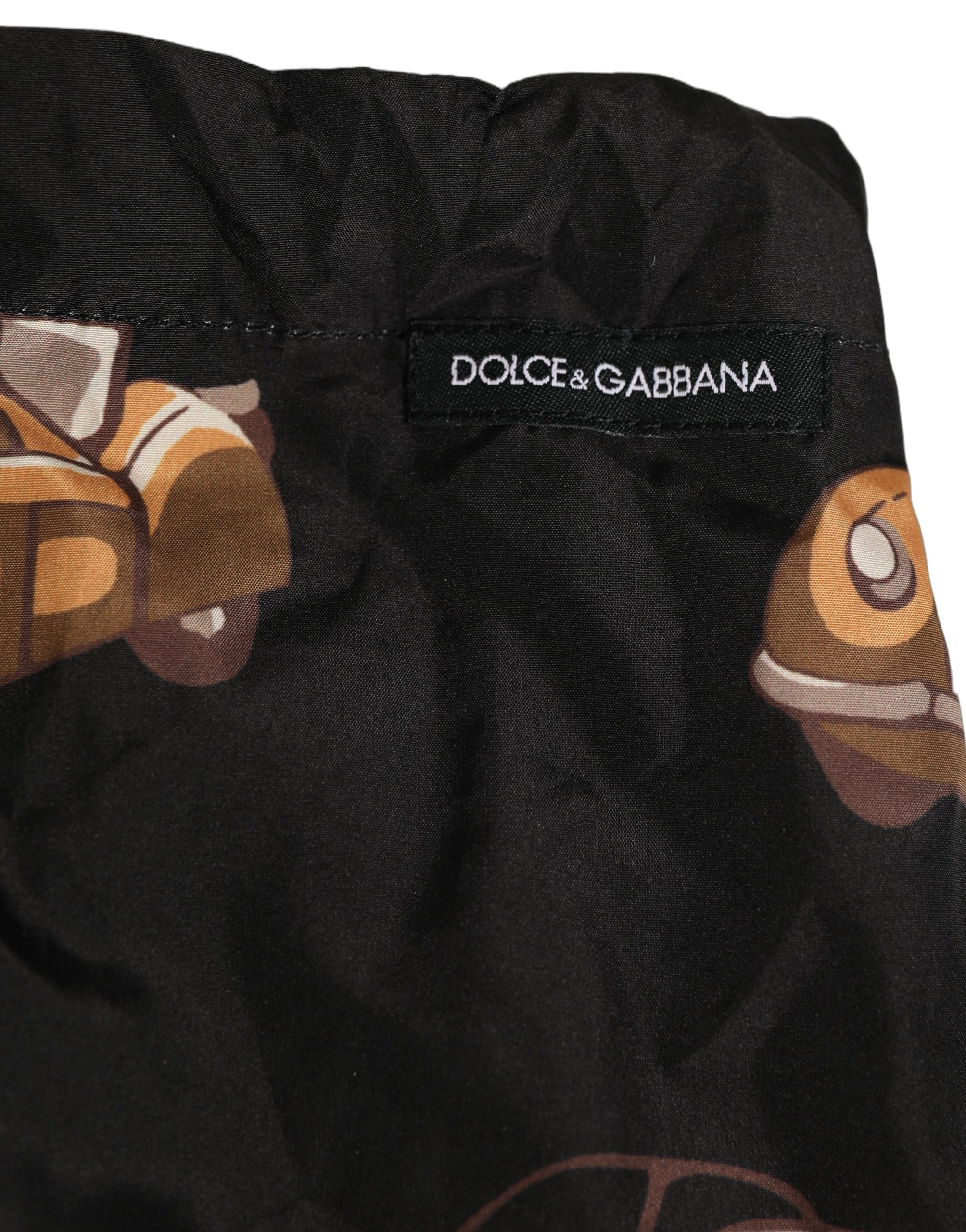 Dolce & Gabbana Car Print Swim Shorts — Black