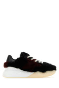 Stella McCartney Faux Fur Mixed-Material Sneaker — Black