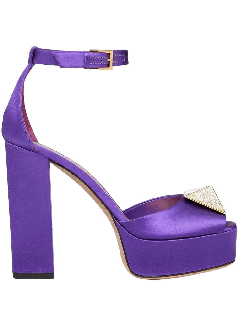Valentino Garavani Crystal-Embellished Platform Heel — Purple