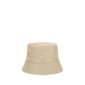 Prada PR2HC1372DMIF0040BB Logo-Plaque Nylon Bucket Hat — Beige