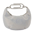 Off-White Crystal-Embellished Shoulder Bag — Silver